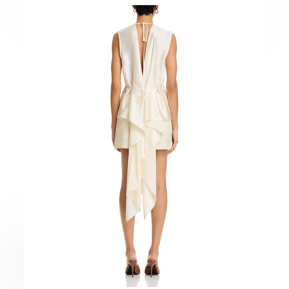 Helmut Lang Cream Sleeveless Satin Shell Top